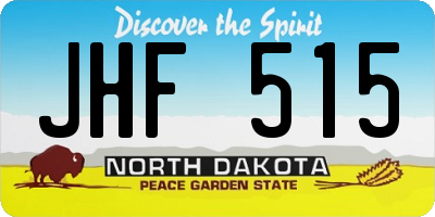 ND license plate JHF515