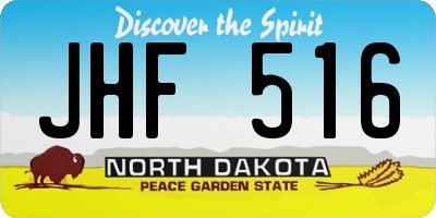 ND license plate JHF516