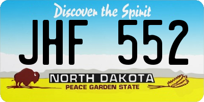 ND license plate JHF552