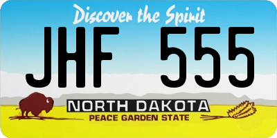 ND license plate JHF555