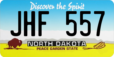 ND license plate JHF557