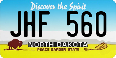ND license plate JHF560