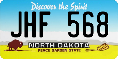 ND license plate JHF568
