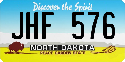 ND license plate JHF576