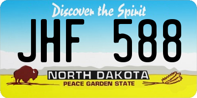 ND license plate JHF588