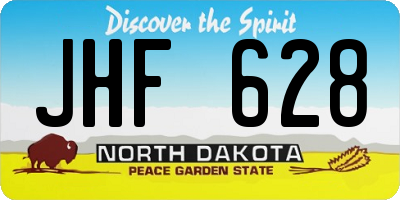 ND license plate JHF628