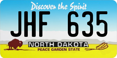 ND license plate JHF635