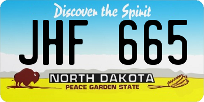 ND license plate JHF665