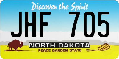 ND license plate JHF705