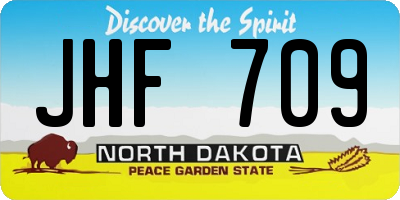 ND license plate JHF709