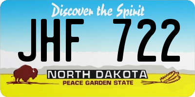 ND license plate JHF722