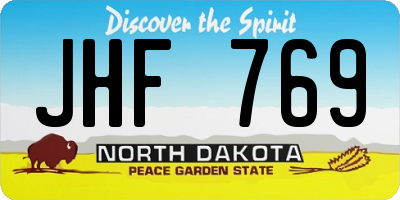 ND license plate JHF769