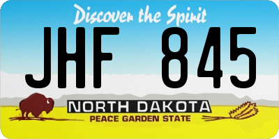 ND license plate JHF845