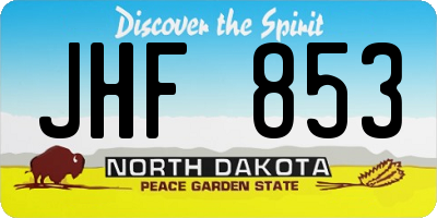 ND license plate JHF853