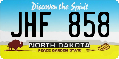 ND license plate JHF858