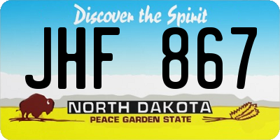 ND license plate JHF867