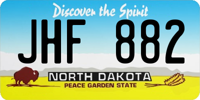 ND license plate JHF882