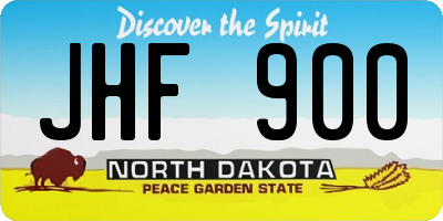 ND license plate JHF900