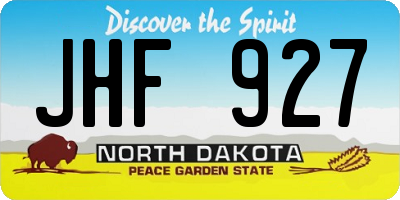 ND license plate JHF927