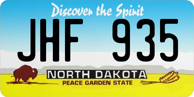 ND license plate JHF935