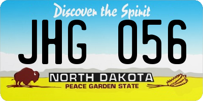 ND license plate JHG056