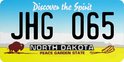 ND license plate JHG065
