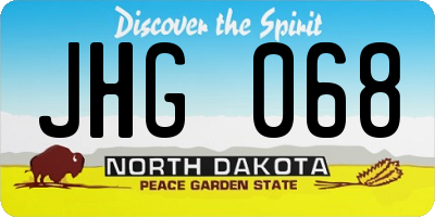 ND license plate JHG068