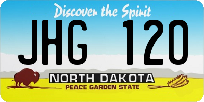 ND license plate JHG120
