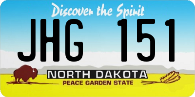 ND license plate JHG151