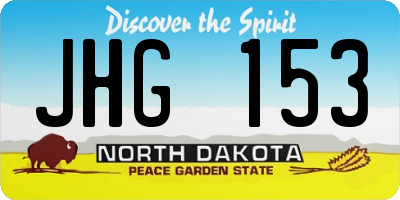 ND license plate JHG153