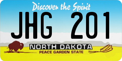 ND license plate JHG201