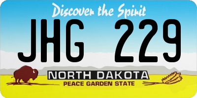 ND license plate JHG229