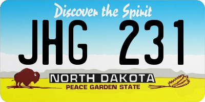 ND license plate JHG231