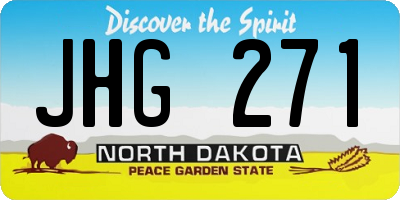 ND license plate JHG271