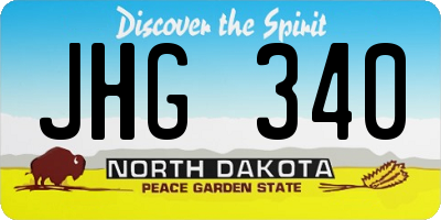 ND license plate JHG340