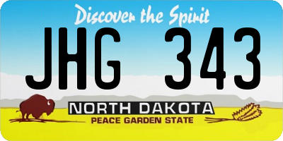 ND license plate JHG343