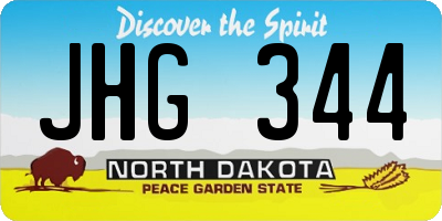 ND license plate JHG344