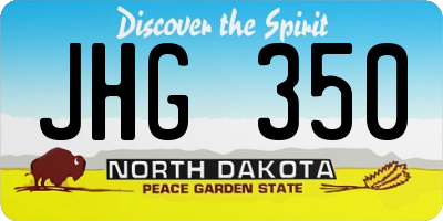 ND license plate JHG350