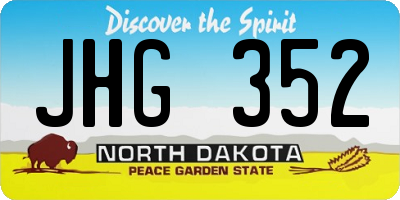 ND license plate JHG352