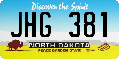 ND license plate JHG381