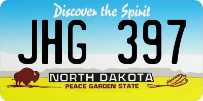 ND license plate JHG397