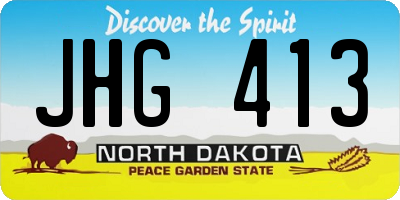 ND license plate JHG413