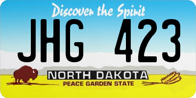 ND license plate JHG423