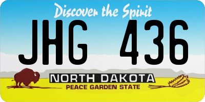 ND license plate JHG436