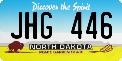ND license plate JHG446