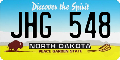 ND license plate JHG548