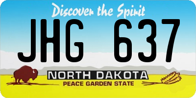 ND license plate JHG637
