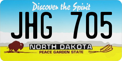 ND license plate JHG705