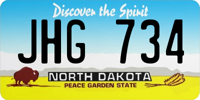 ND license plate JHG734