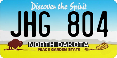 ND license plate JHG804